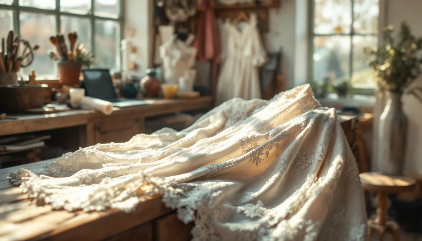 Best Wedding Dress Cleaning Service UK — A freshly cleaned and preserved wedding dress being placed in an acid-free prese Best Wedding Dress Cleaning Service UK — A freshly cleaned and preserved wedding dress being placed in an acid-free prese